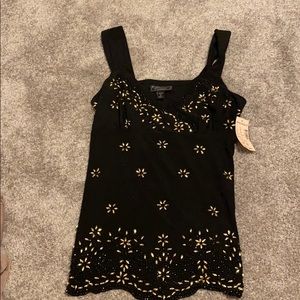 Black tank top small with beading